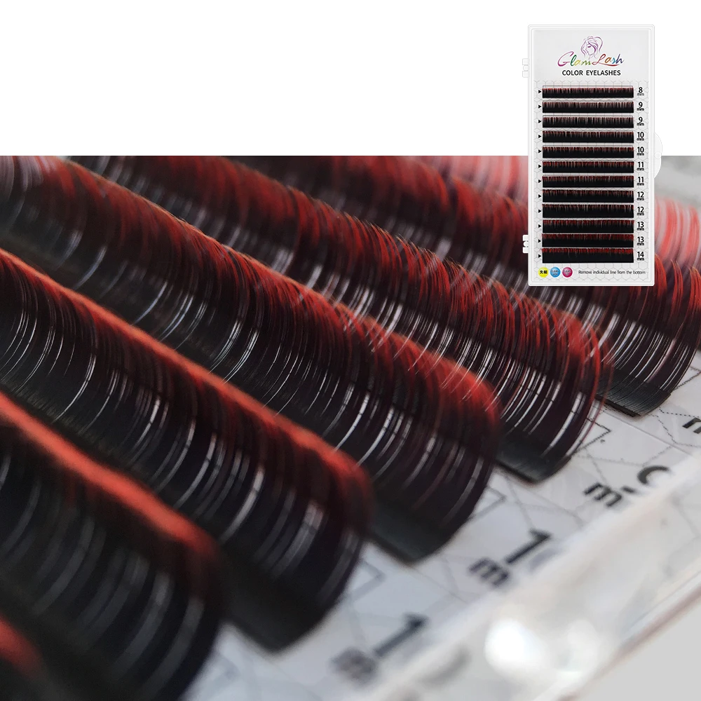 GLAMLASH Colored Individual False Eyelashes Natural Long