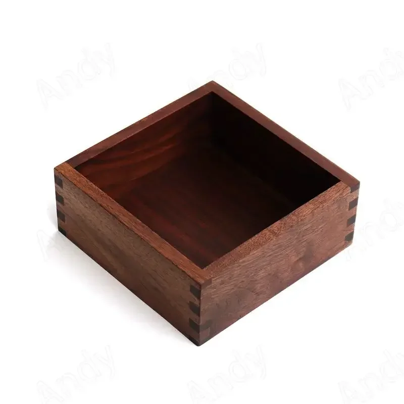 Black Walnut Wood Storage Box Hand Carved Bedroom Jewelry Organizer Modern Desktop Cosmetic Container European Home Decoration