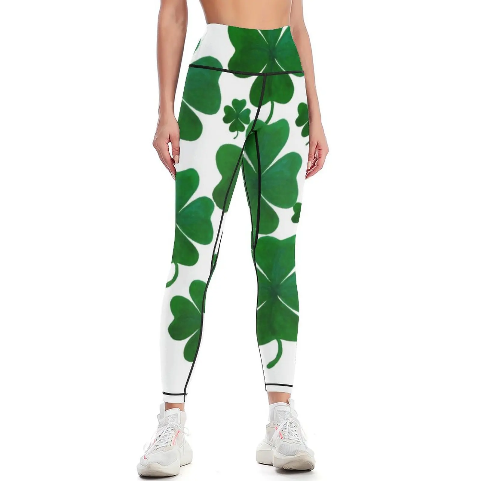 Lucky 4-Leaf Shamrocks Leggings Pants sport fitness set gym push up legging Womens Leggings