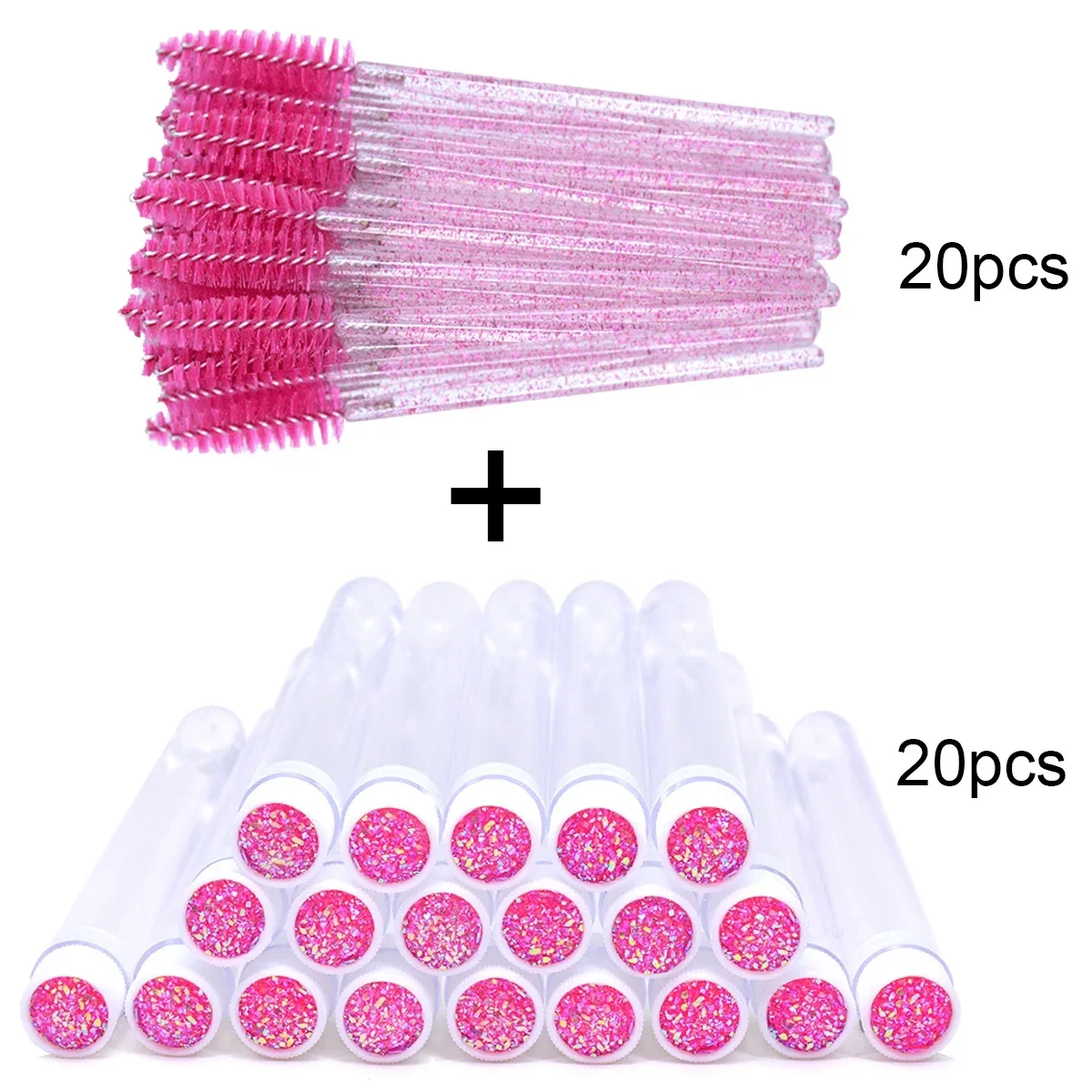 20 Stuks Wimperborstel Met 20 Stuks Containers Mascara Stofdicht Buis Wands Herbruikbare Wimper Vervangbare Make-Up Applicators gereedschap