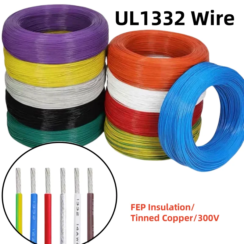 5/10M UL1332  PTFE Wire  Plastic Insulated 30/28/26/24/22/20/18/16/ 10AWG FEP For 3D Printer High Temperature Electron Cable