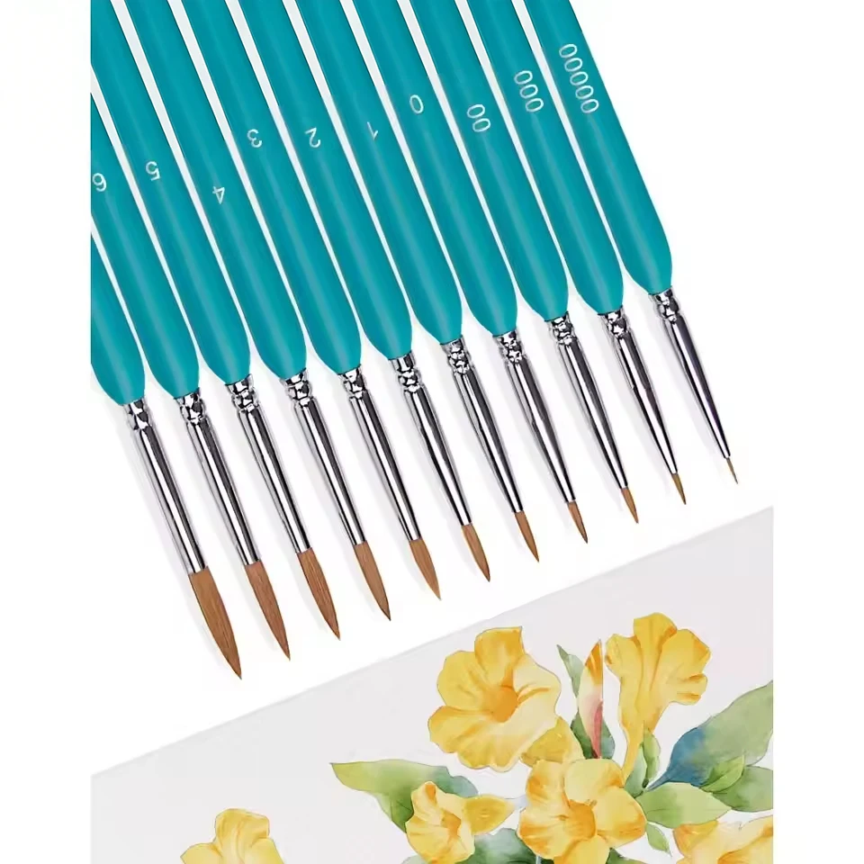 11Pcs Premium Miniature Fine Detail Paint Brushes Set Mini Tiny Paint Brush Thin Tip Paint Brushes For Oil Watercolor Acrylic