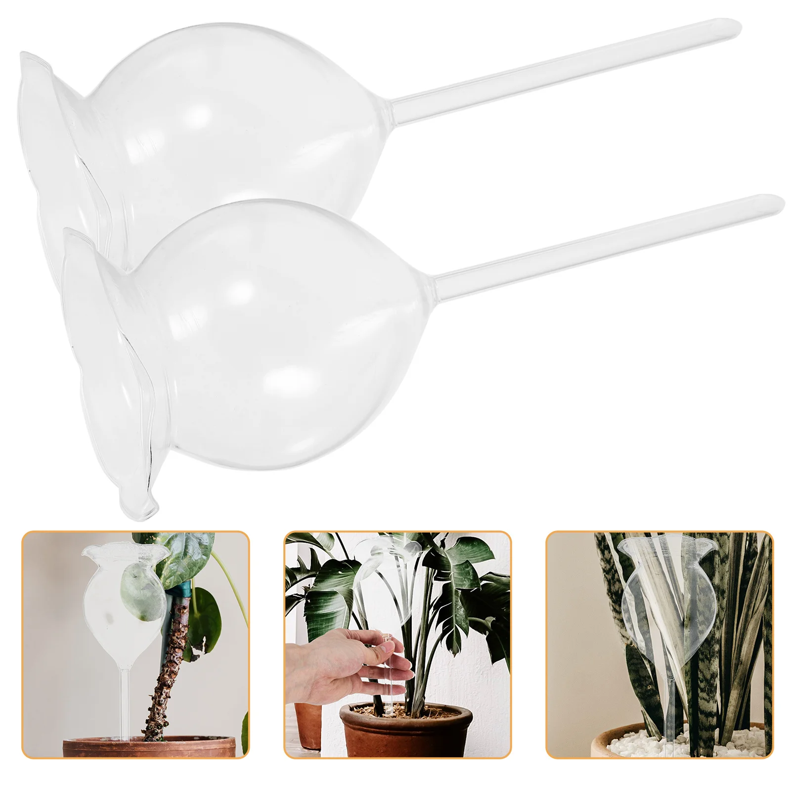 

2Pcs Self Watering Globes Automatic Plant Watering Device Glass Indoor Planter Irrigation Bulbs Automatic Plant Waterer Indoor