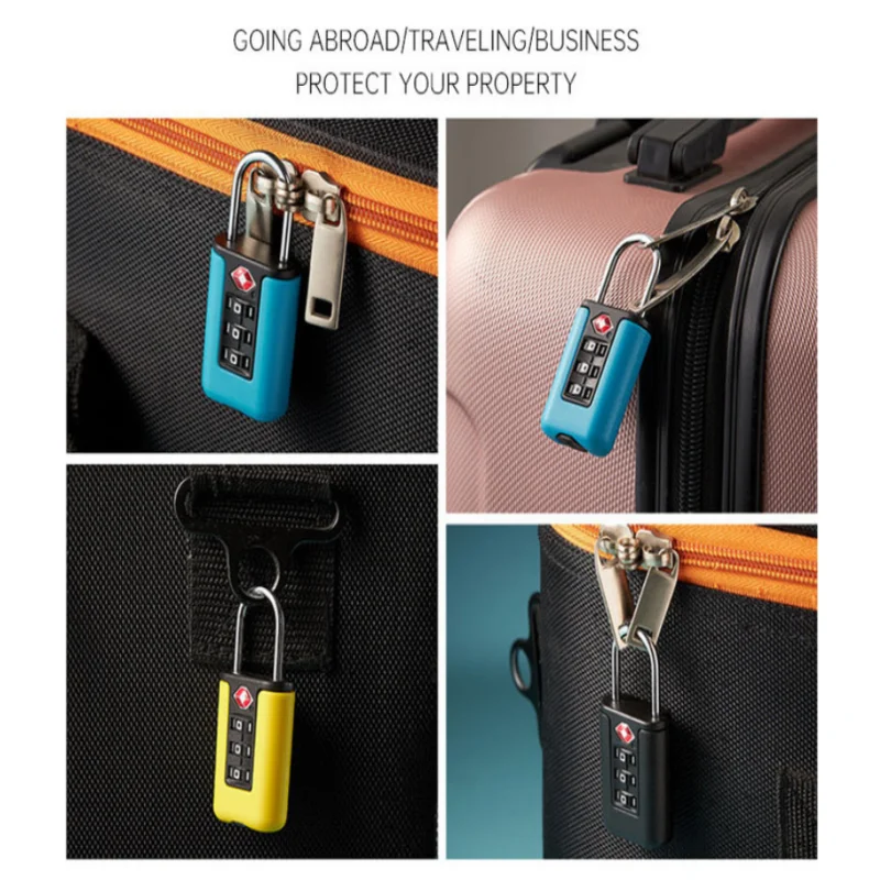 Black 3-Digit Code Padlock, Travel Luggage Combination Lock, Portable Suitcase Security Password Lock for Backpack Baggage