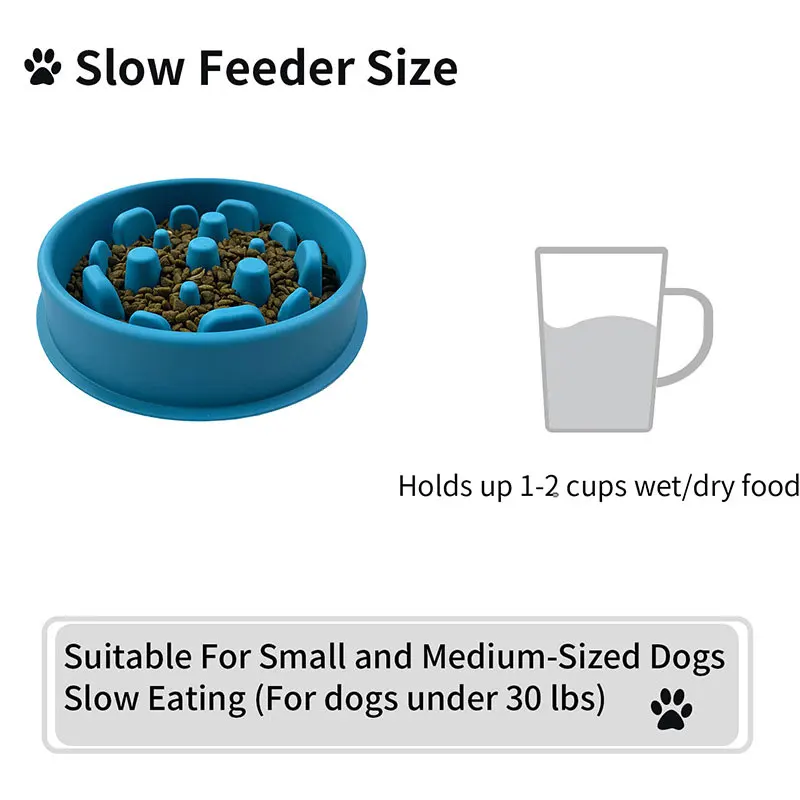 Dog Slow Feeder Non-toxic and odorless silicone pet slow food bowl High and low temperature resistance Non-slip  Slow Food