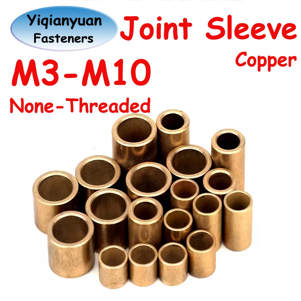 Yiqianyuan M3 M4 M5 M6 M8 M10 Copper Flat Washer Gasket Sleeve Non-threaded Stand-off Spacer Hollow Brass Tube Bearing Bushing