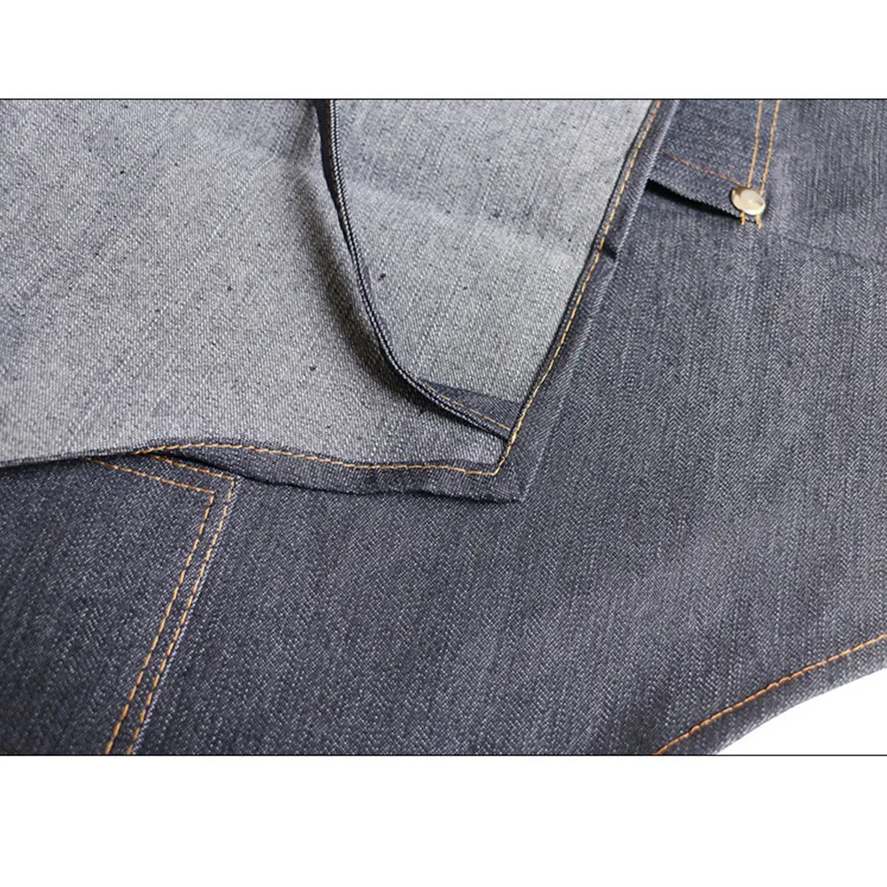 1Pcs Barber Apron Denim Unisex Sleeveless Halter Neck Work Apron with Pocket for Cooking Baking Salon Garden Cafe Restaurant