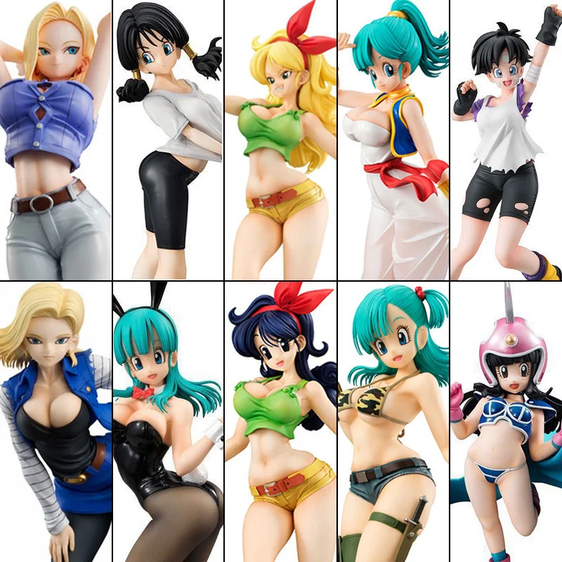 Dragon Ball GEM Anime Figures Bulma Lunch Videl Android 18 Sexy Beauty Girl Manga Statue PVC Action Figurine Model Toys Decor