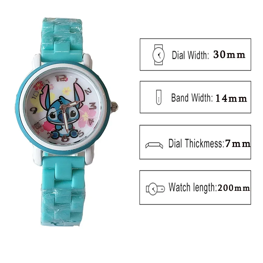 MINISO Disney Stitch Children Watches For Girls Cartoon animation Kids Women Quartz Watch Clock School Gift reloj infantil