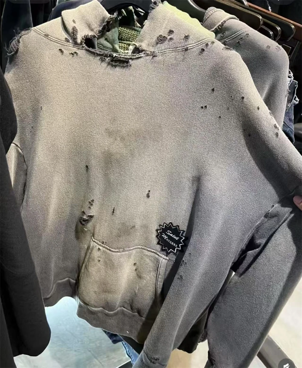 هول التالفة سانت كسر حفرة المتعثرة المطبوعة مقنعين البلوز الرجال النساء عالية الجودة السترة