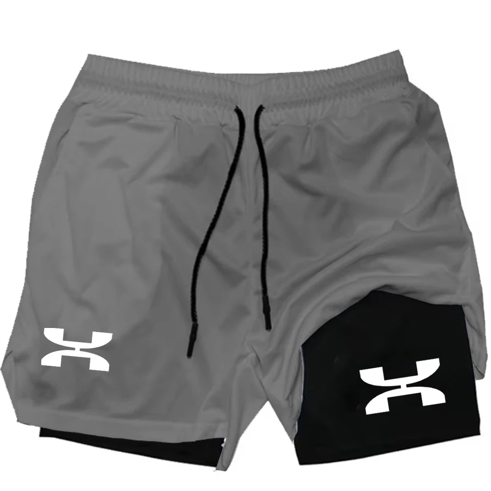 2024Running Shorts Men Gym Sports Shorts 2 In 1 Quick Dry Workout Training Gym Fitness Jogging Short Pants Summer Men Shorts