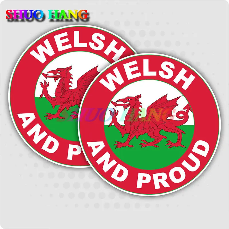 2 x Wales- und Stolz-Aufkleber, Flagge, Vinyl, selbstklebend, für Autorennen, Laptop, Motorrad, gestanzte Helm, Stiefel, Surfen, Camping