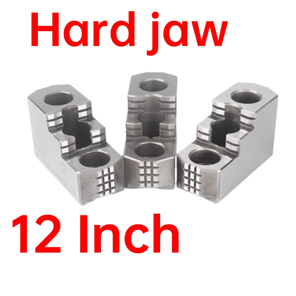 12 Inche  High Quality Hydraulic Hard Jaws Hydraulic Pneumatic Chuck Three Jaws Strong Hard Jaws  Lathe Chuck Hard Jaws