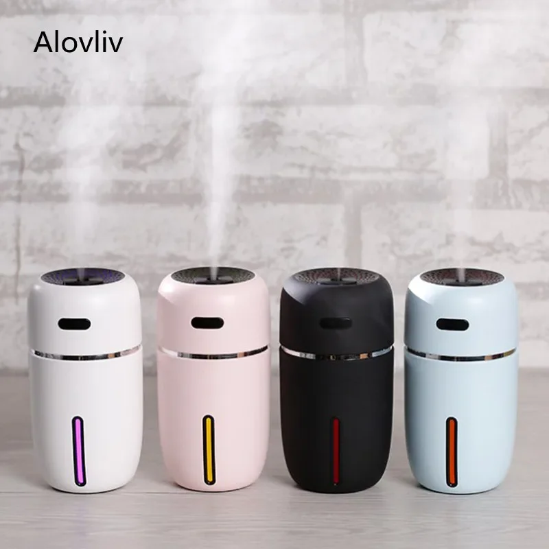 

200ml USB Air Humidifier with Colorful Night Lamps | Mini Office Desktop Air Purifier | Ultrasonic Mist Maker for Home & Car