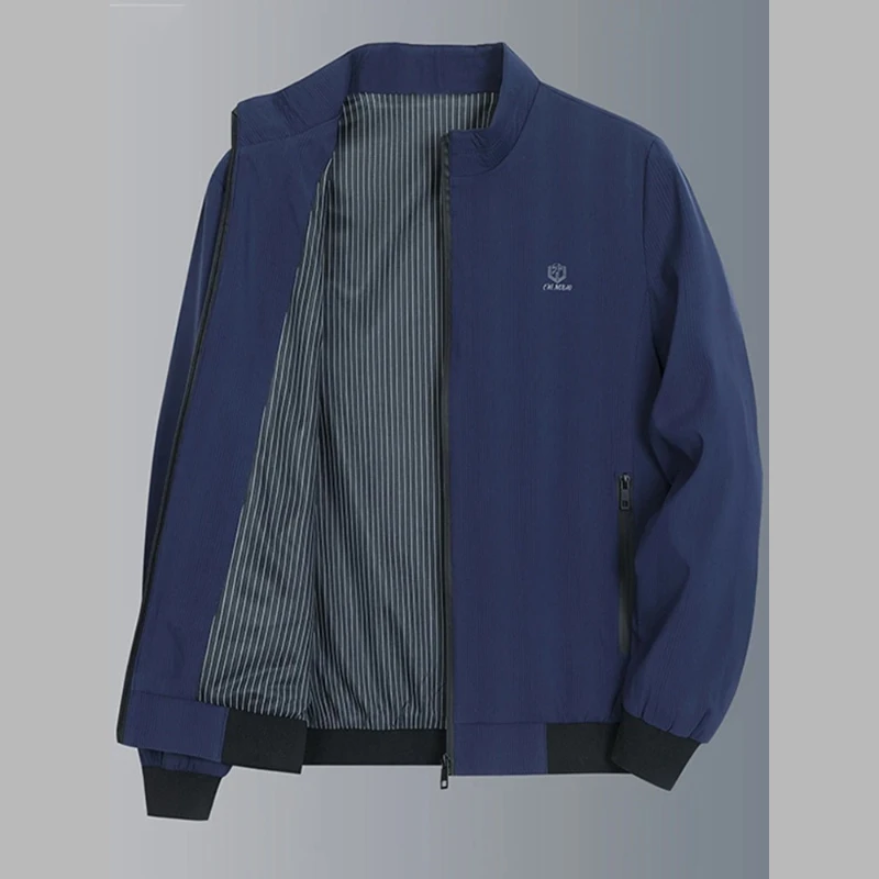 

Мужские деловые повседневные куртки, осенне-зимняя повседневная универсальная куртка с умным воротником-стойкой для пожилых людей среднего возраста, рабочее пальто