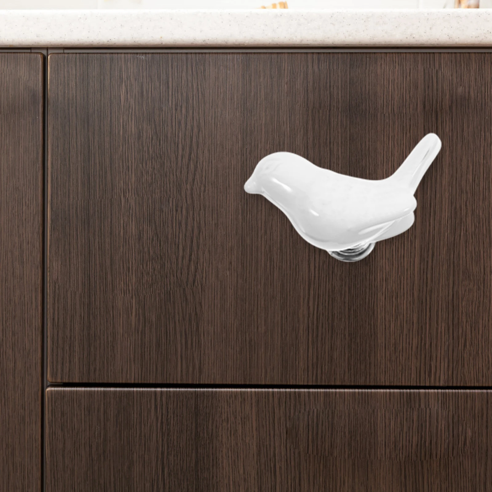 

6Pcs Ceramic Cabinet Hardware Handles Cartoon Style Drawer Knobs Single Hole Easy Install Furniture Pulls for Wardrobe Kitchen