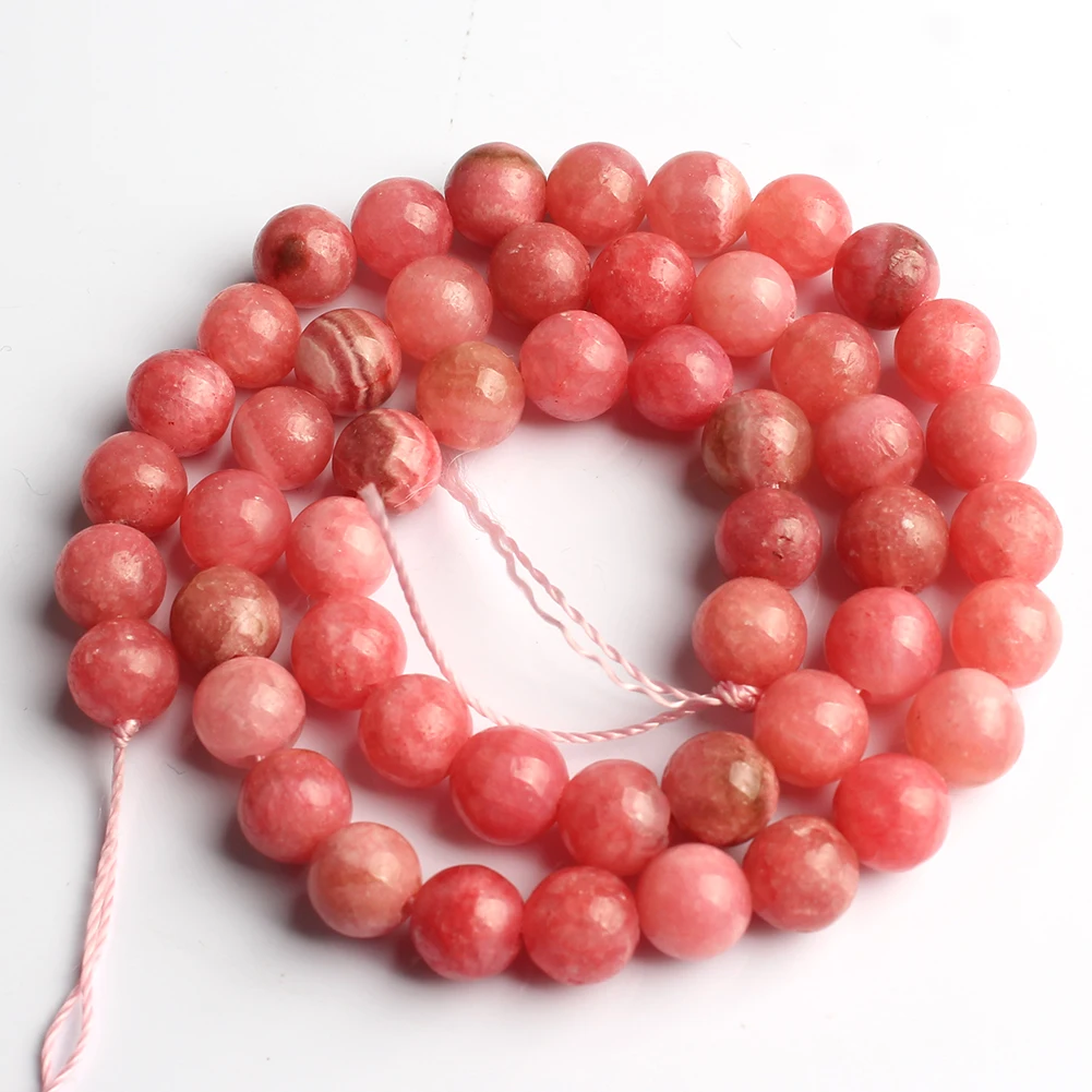 Natural Round Red Rhodochrosite Stone Loose Beads for Jewelry Making Pick Size 6/8/10mm Handmade DIY Bracelet Necklace 15 Inches