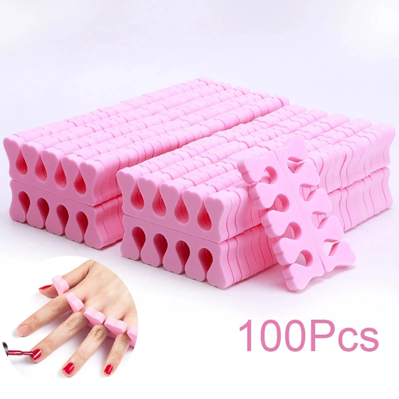 Separadores Soft Nail Art Toe, Dedos Foots, Esponja, Polonês Gel UV, Manicure, Pacote de Pedicure, Ferramentas de Beleza Nail, 50 Pcs, 100Pcs