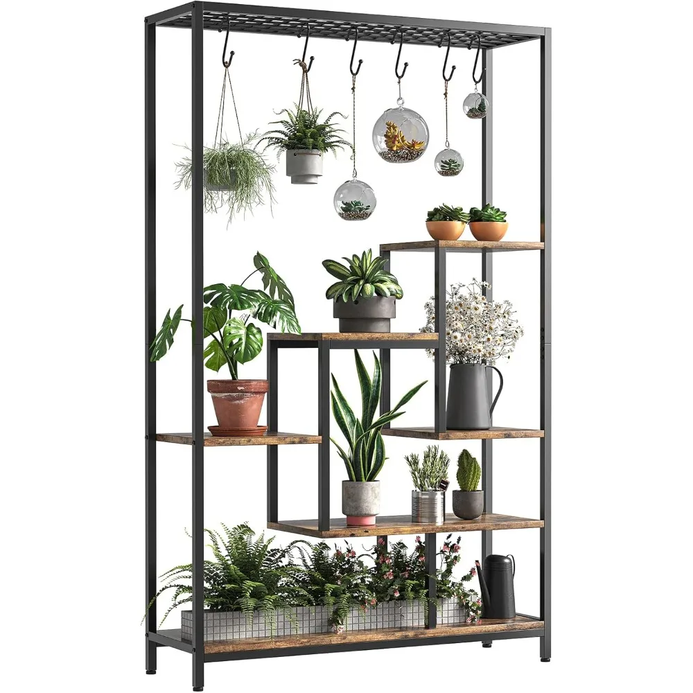 

Plant Stand, Large Metal Plant Shelf, Multi-Purpose Display Rack, Flower Bonsai Pots Organizer for Garden Balcony Living Room