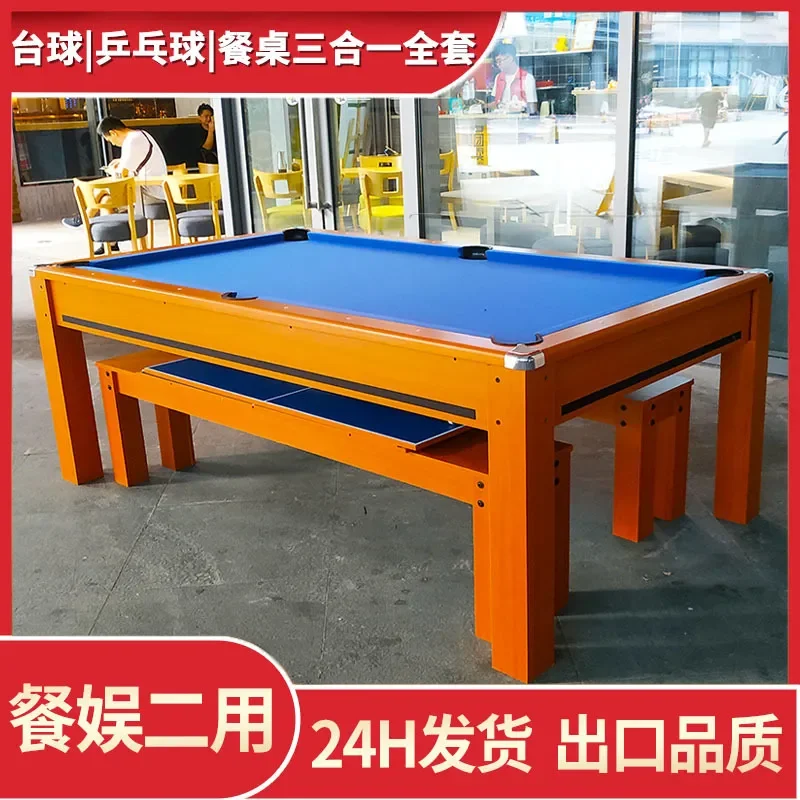 3 in 1 Billiard Table with Auto Ball Return Indoor Multi Function Pool Table Ping Pong and Dining Table for Home Adult Use