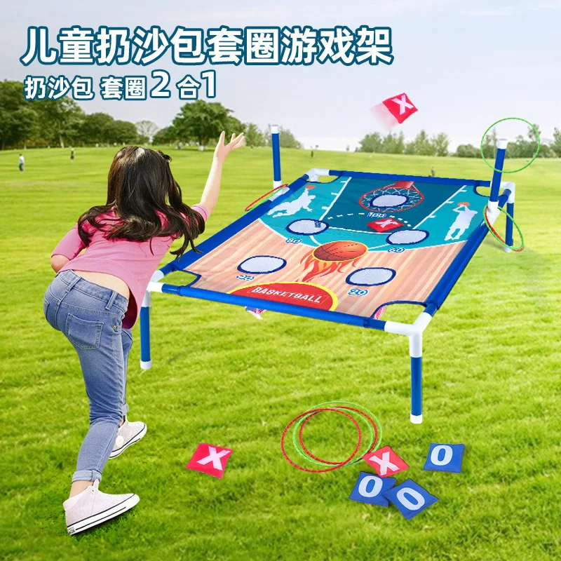 Jogando sacos de areia cobre jogando sacos de areia em círculos brinquedo pai-filho pk crianças jogando anel brinquedos jardim de infância jogo esportivo