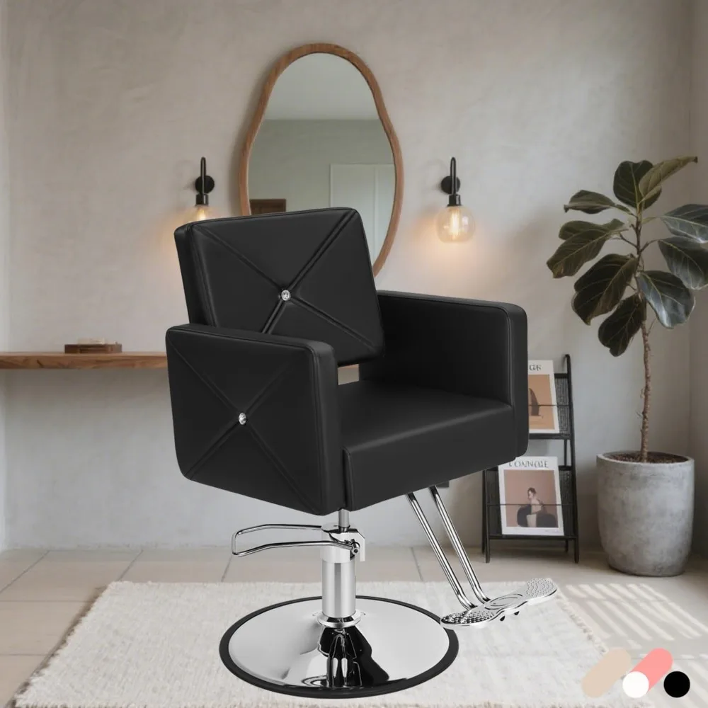 كراسي حلاقة لصالونات التجميل لمصفف الشعر، كرسي مصفف صالون الشعر مع مضخة هيدروليكية شديدة التحمل قابلة للتعديل، 360 درجة #2