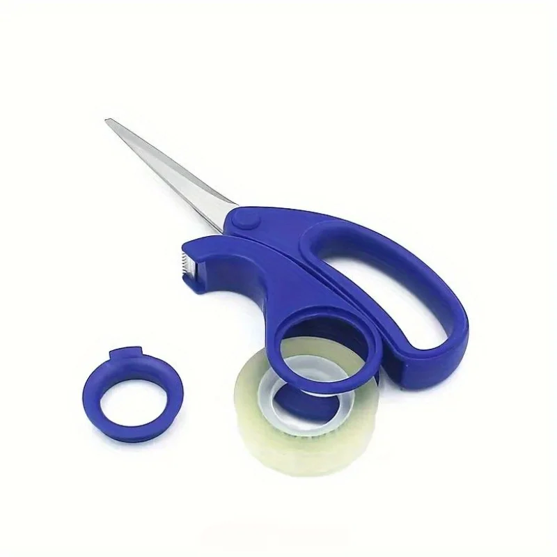 Multifunctional Scissors with Tape Dispenser, Stainless Steel Blades - Ideal for Gift Wrapping, Crafts - User-Friendly Office