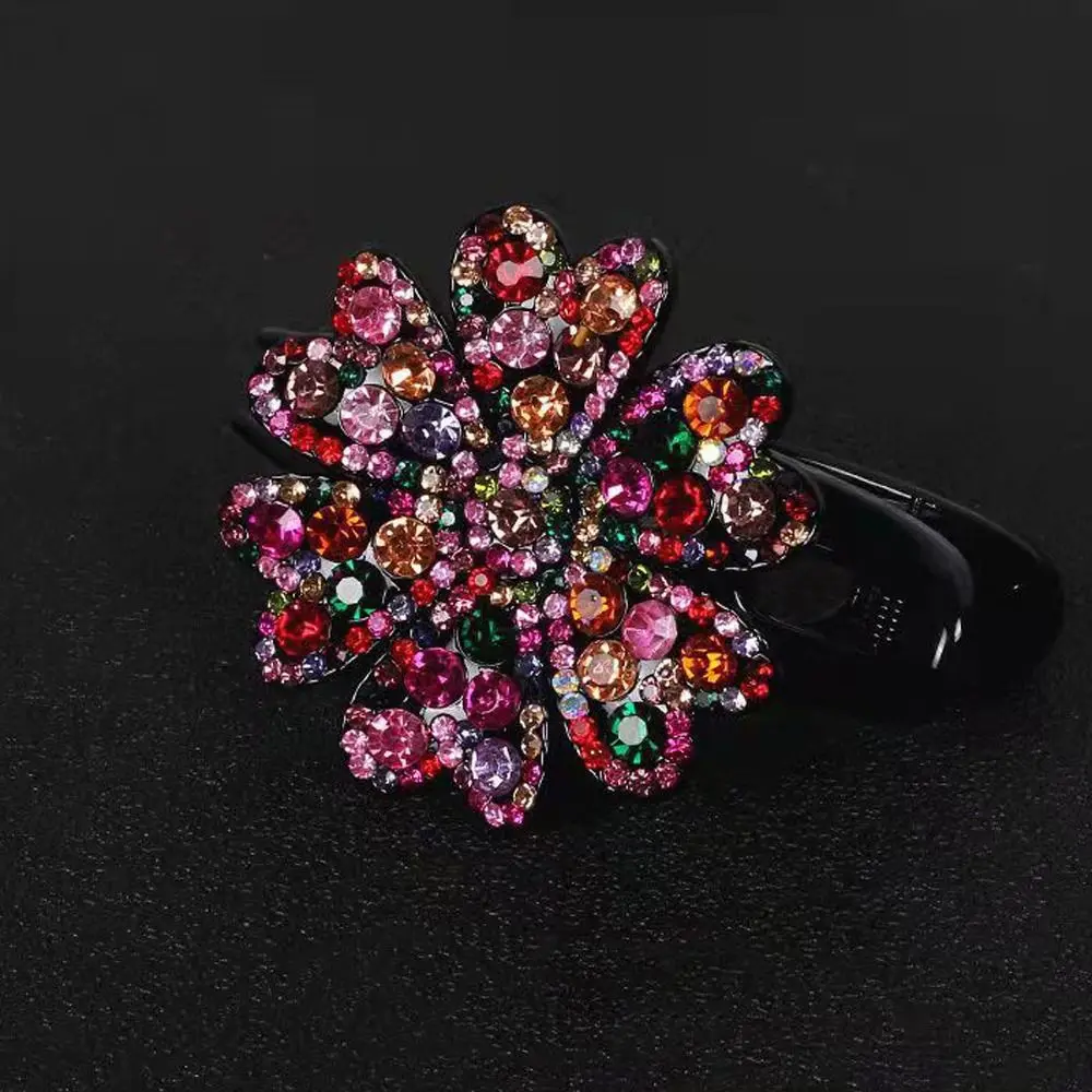 

Size Hairpins Zircon Mom Ponytail Holder For Girls Crystal Hairpins Flower Hair Clips Women Barrettes Rhinestone Duckbill Clips
