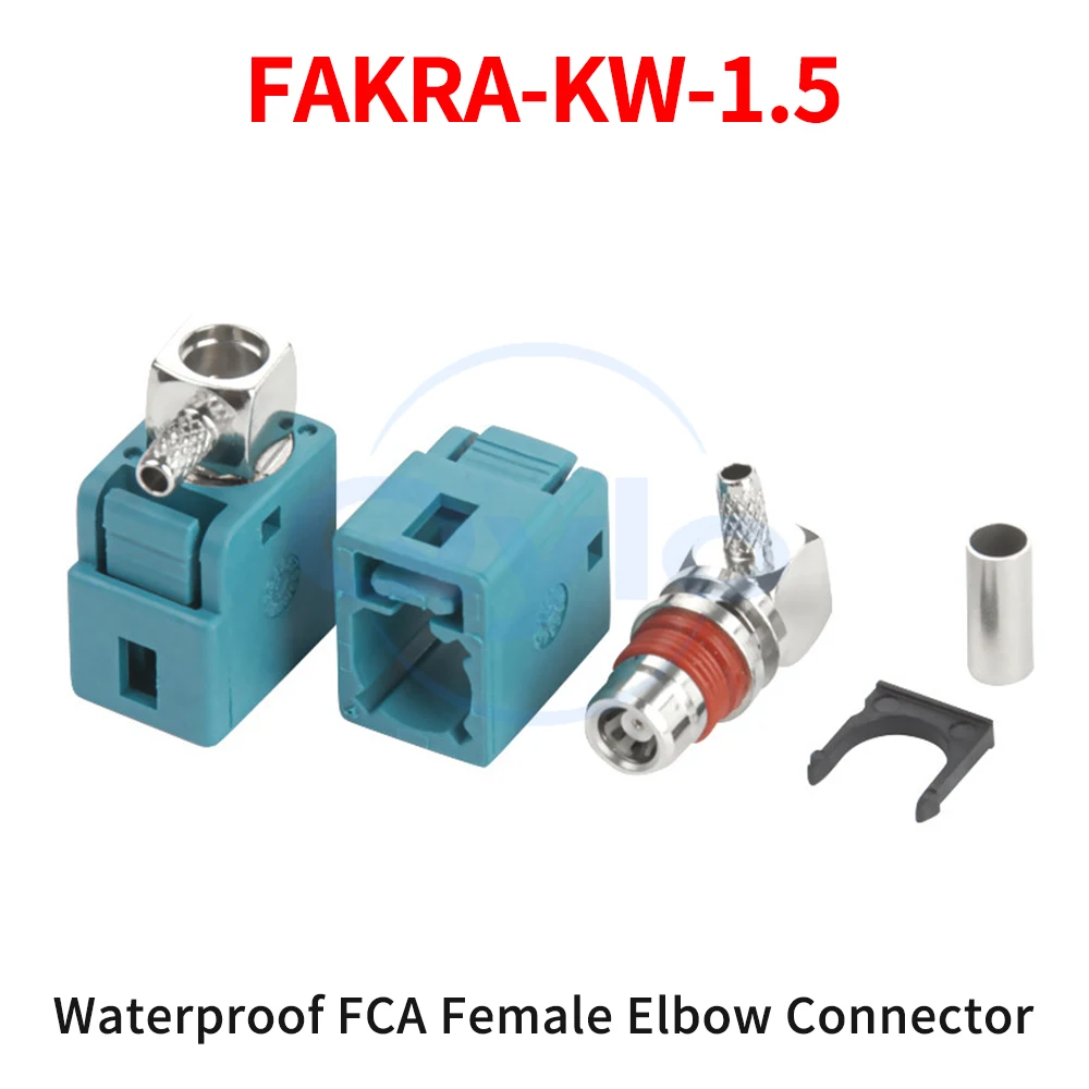 Conector FAKRA FAKRA-Z-KW1.5 Conector automotivo em ângulo fêmea curto para cabeça fêmea soldada por GPS (1 peça)