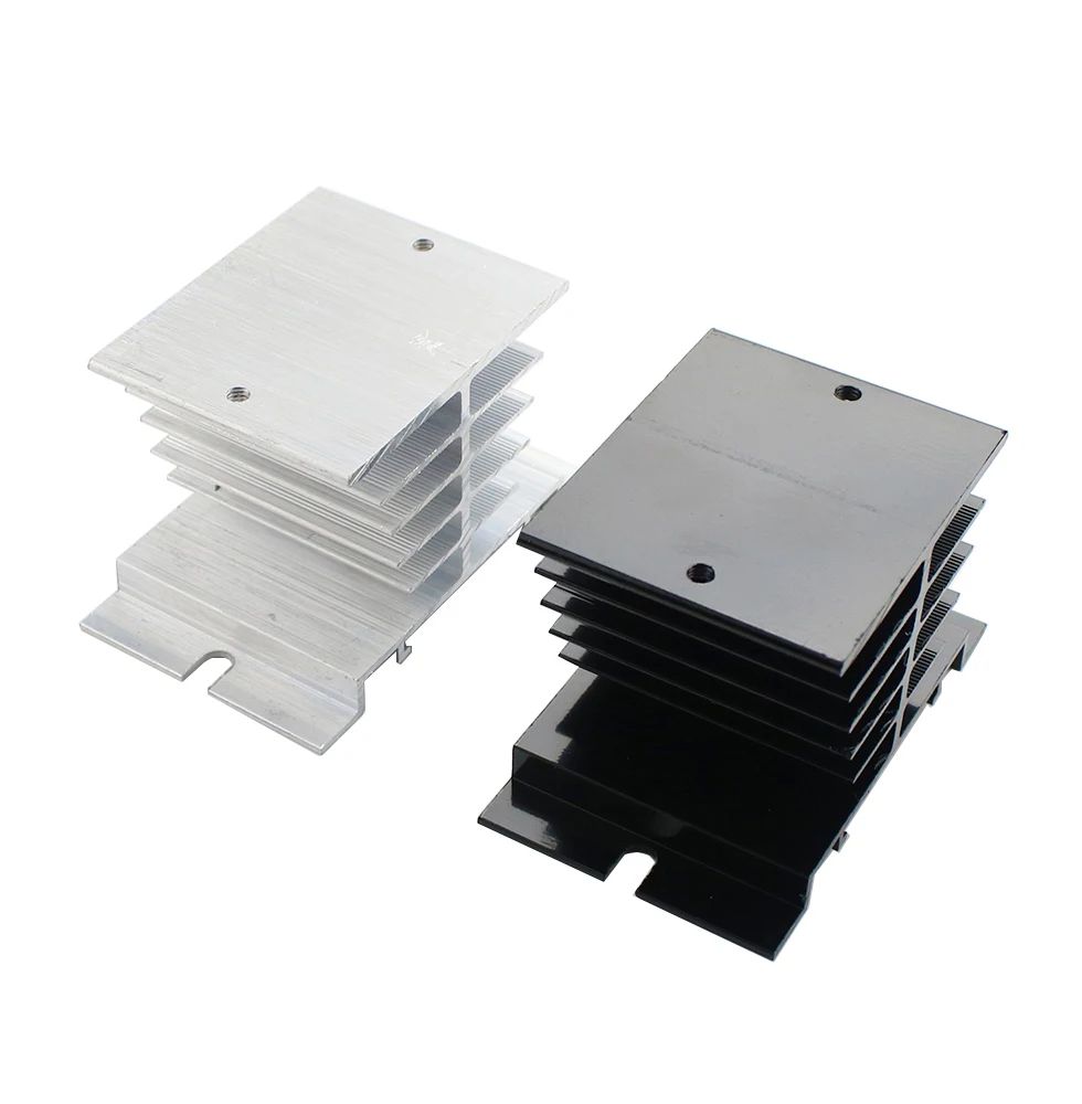 SSR Aluminum Heat Sink 25A 30A Silver Tone Solid State Relay HeatSink Radiator for Single Phase