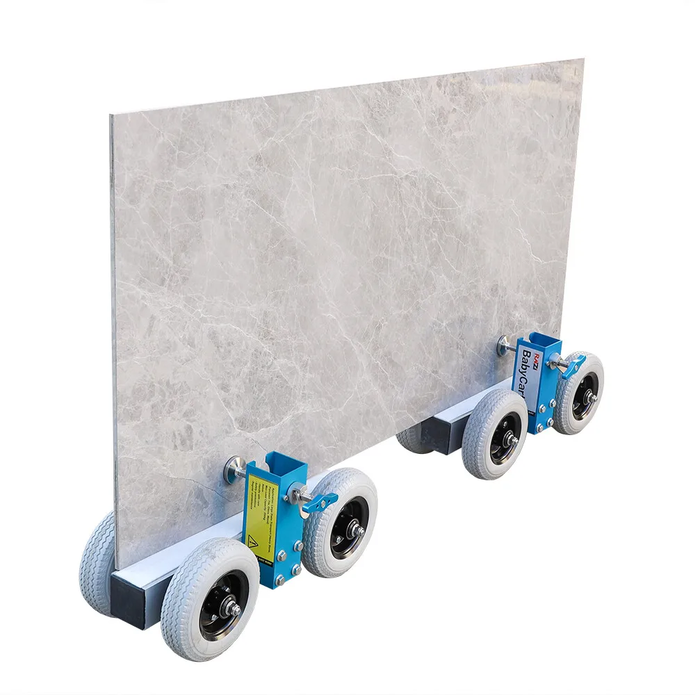 Granite Marble Quartz Slab Dolly 4 Wheel Transport Cart for Porcelain Tile Countertop Aluminum Frame 200kg Solid Rubber Wheels