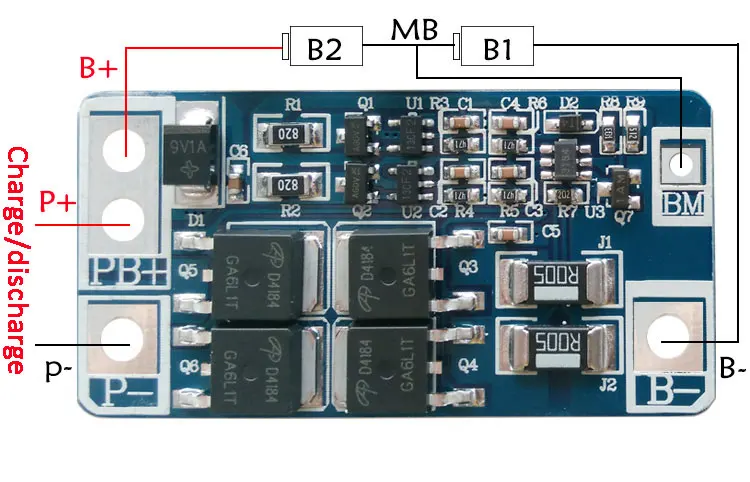 2S 10A Li-ion 8.4V 18650 DIY BMS PCM  Battery Protection Board  For  2 Cell-Pack