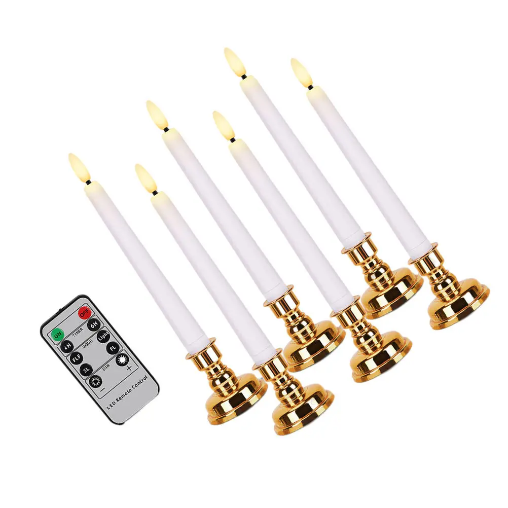 1 set Led Lamp Long Luminous Flameless Candles For Xmas Wedding Party Decor Smokeless Plastic Light