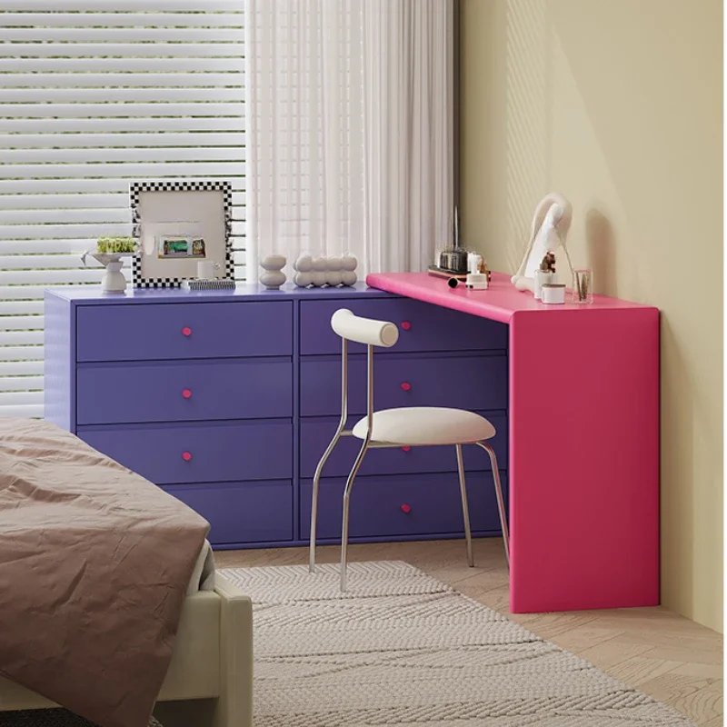 พับ Minimalist โต๊ะเครื่องแป้งห้องนอนผู้ใหญ่เก้าอี้สีขาว Dresser จัดเก็บ Nordic Penteadeira เฟอร์นิเจอร์ห้องนอน