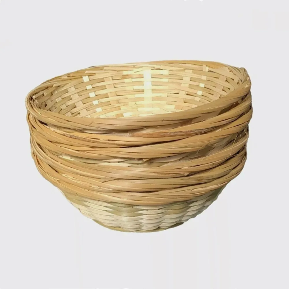 Vegetable Food Storage Basket Desktop Decoration Round Dustpan Decorative Woven Basket Bread Fruit Kitchen Storage Tray Supplies
