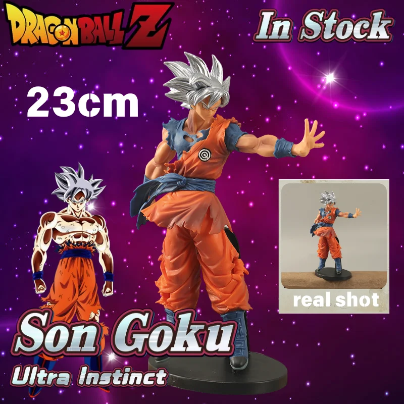 

23cm in Stock Dragon Ball Ultra Instinct Goku Action Figure | Super Saiyan Anime Model PVC Statue Perfect for DB Fans & Display