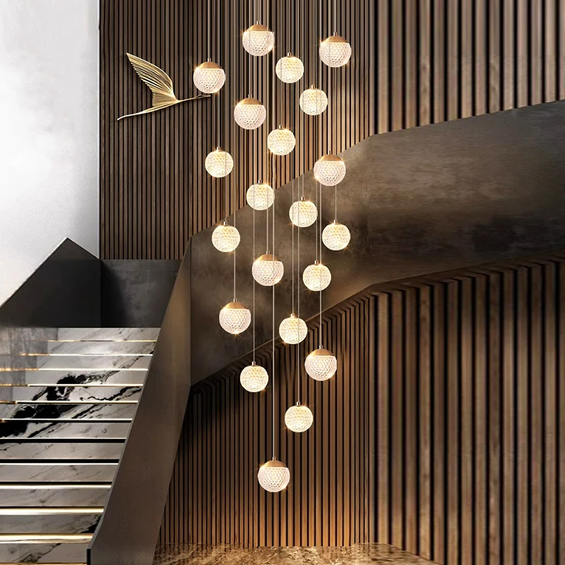 Imagem -03 - Nordic Pendant Lights For Home Decoration Stair Chandelier Sala de Estar e Jantar Luz de Teto Iluminação Interna