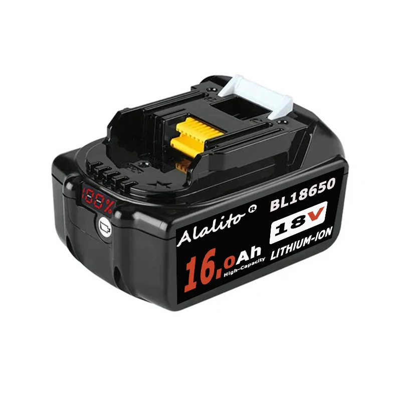 マキタ用LEDディスプレイ付き充電式リチウムイオンバッテリー,18V, 16000mAh,bl1840,bl1850,bl1830,新品