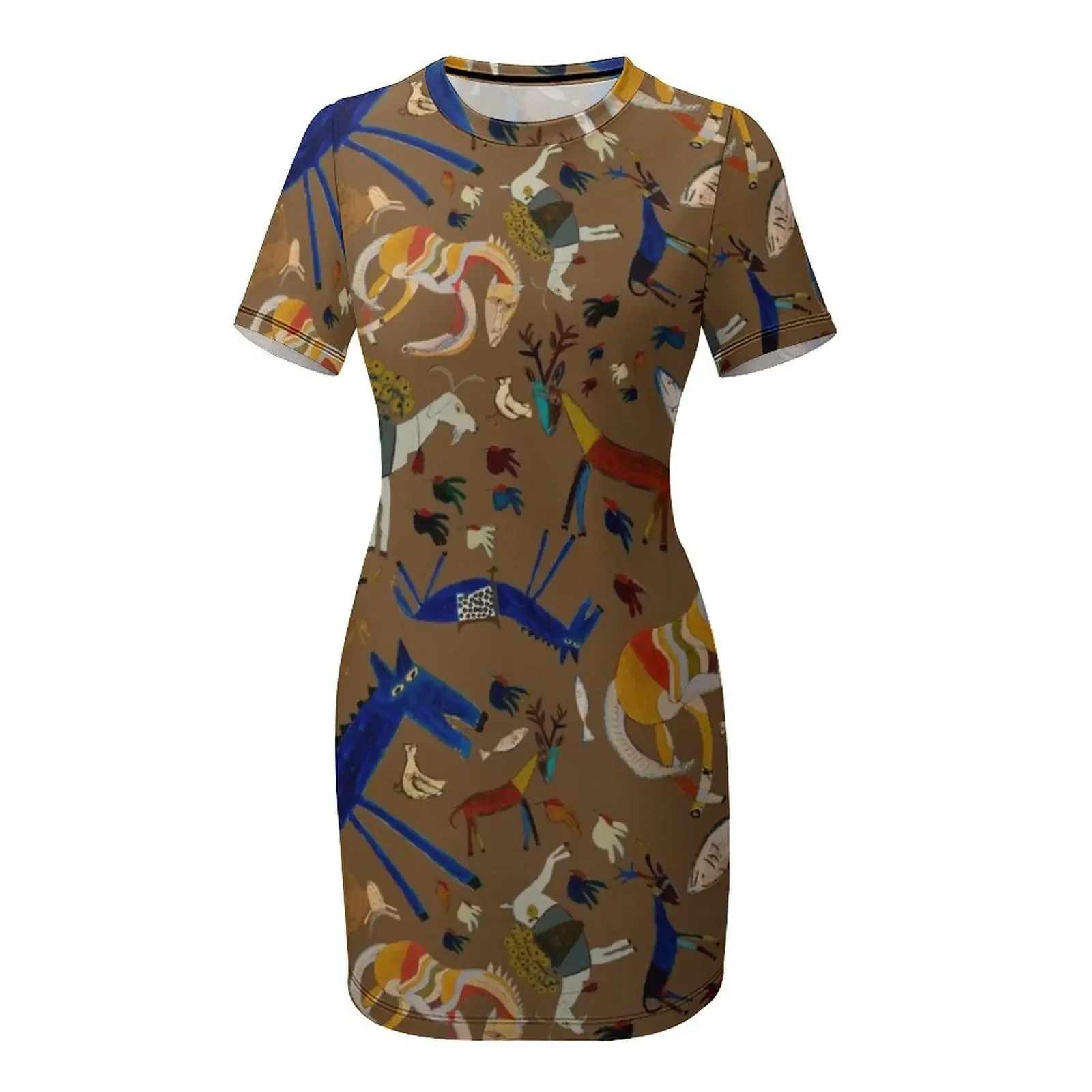 Wild Folk Menagerie - فستان بأكمام قصيرة فساتين صيفية أنيقة أنيقة فساتين سهرة لحفلات الزفاف فساتين لحضور الحفلات الموسيقية 2025