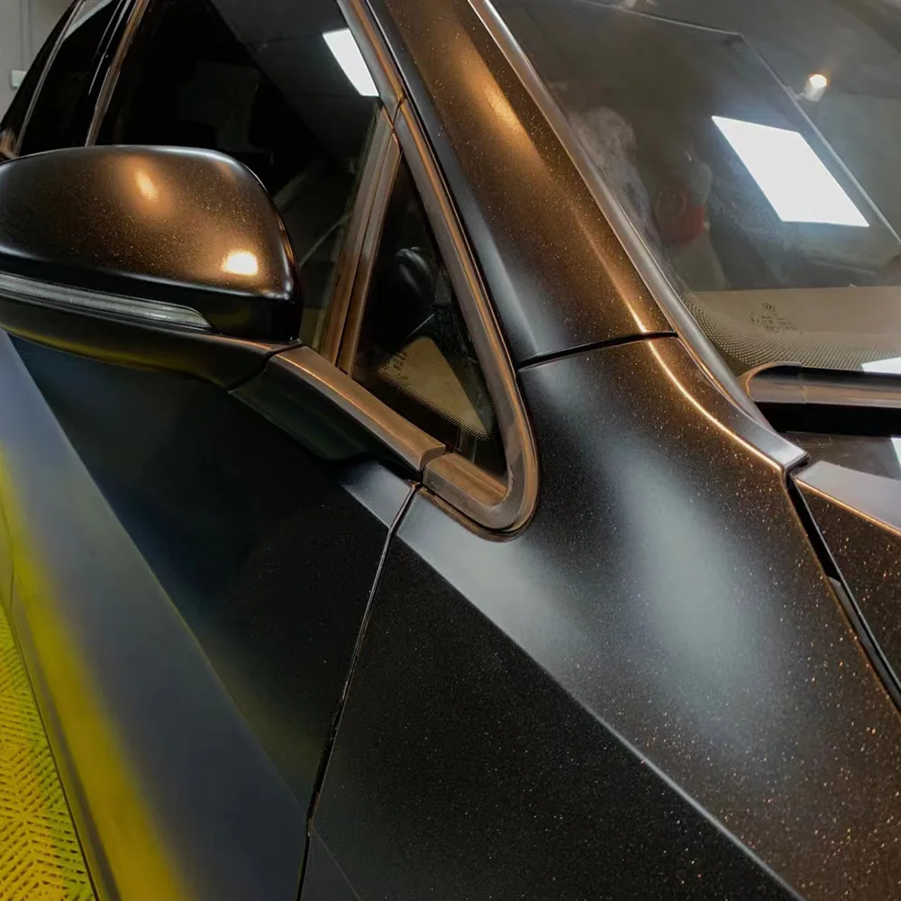 5x56ft Satin Metallic Black Car Wrap Vinyl Film for Automobiles High-Quality Durable Wrap Film for Vehicle Customization