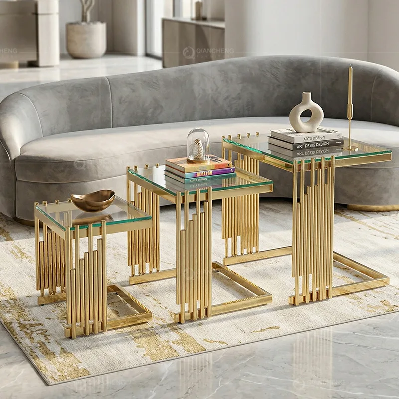 Modern light luxury coffee table combination commercial hotel wedding banquet golden table