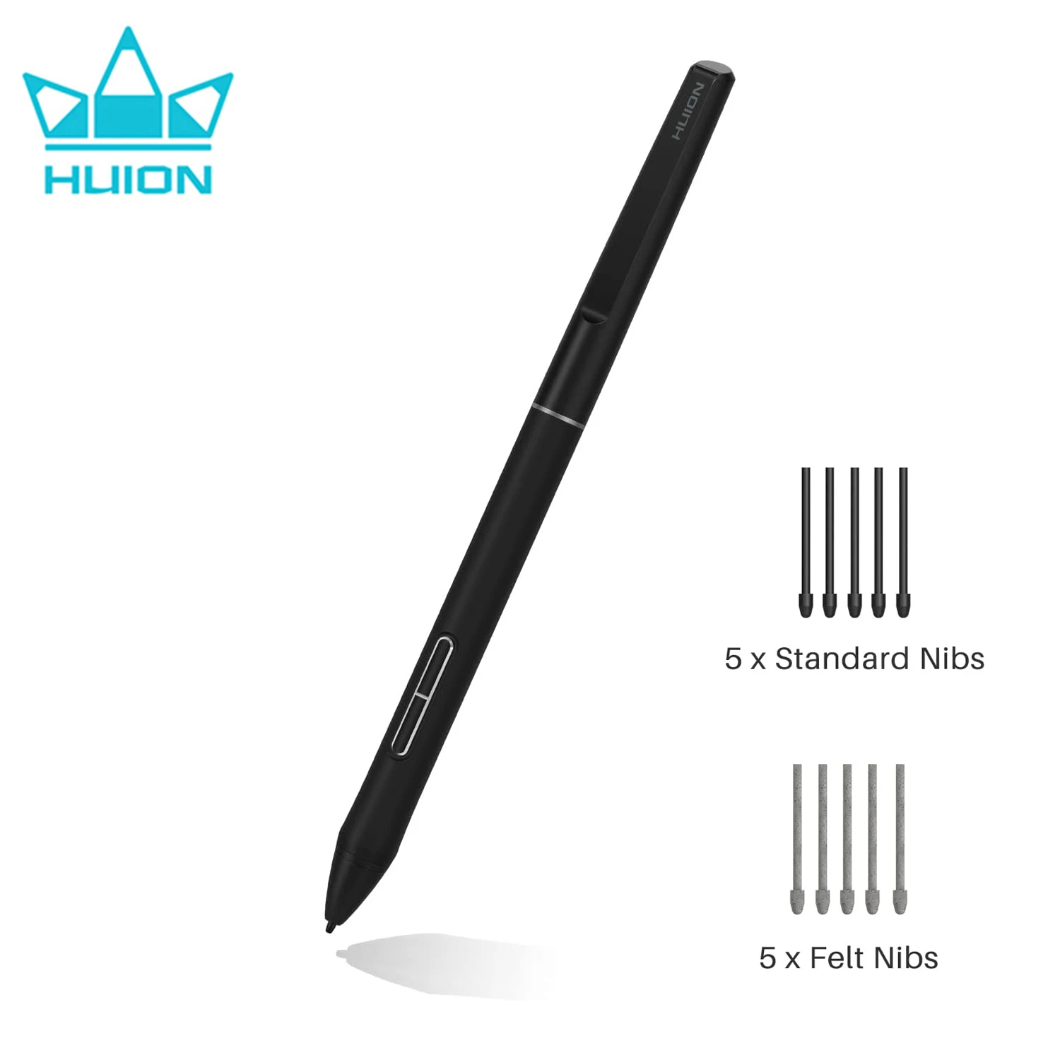 HUION PW550S Battery-free Pen PenTech 3.0 Slim Stylus 9.5mm Diameter for Graphics Tablet Inspiroy 2 G930L Q630M Kamvas 22 Series