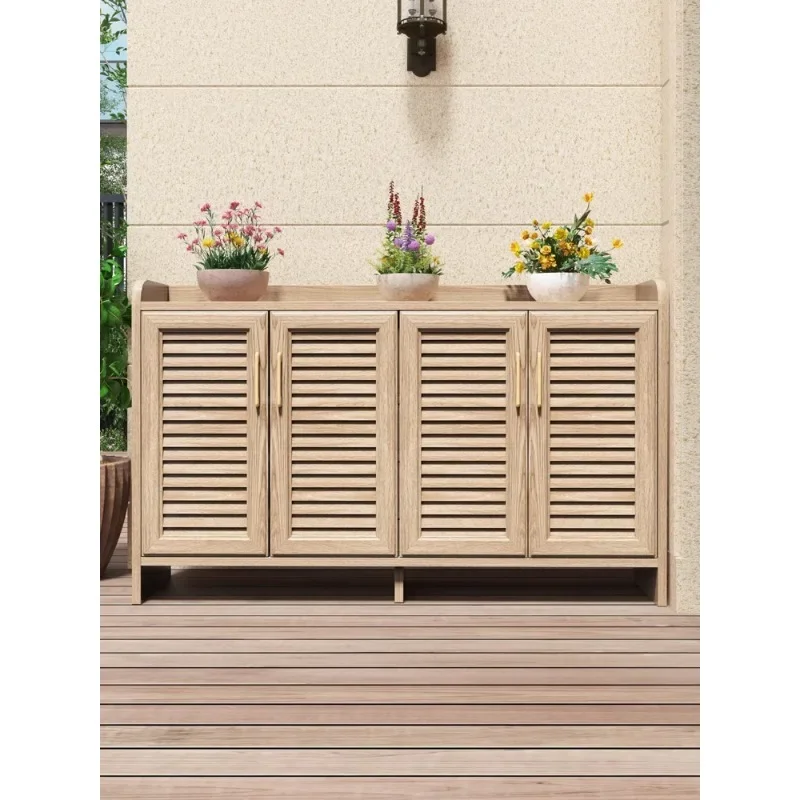 Shoe cabinet, outdoor all-aluminum alloy rainproof and sunscreen household villa door storage cabinet, balcony