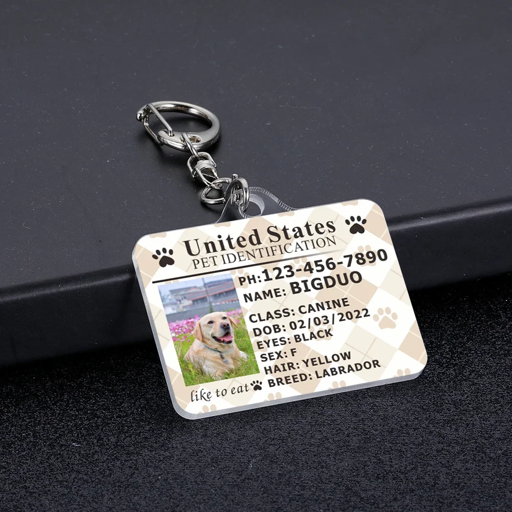 Personalized Photo Pet Dog Tags Customized Dog Cat ID Tag Pet Identification Card Kitten Puppy Anti-lost Collars Pet Accessories