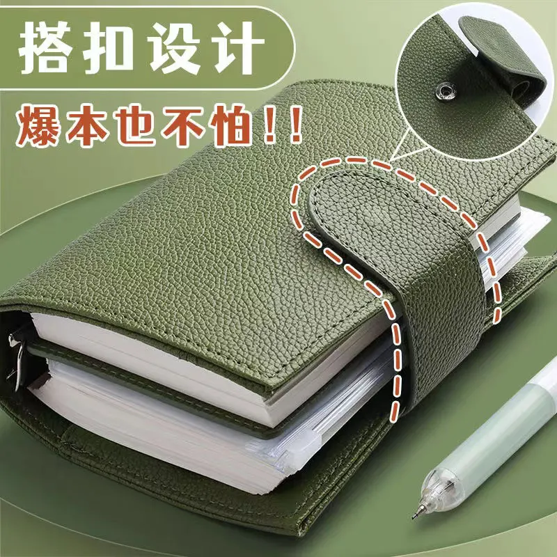 A7 Pu Leather Binder Notebook Zip Cover With Top Pocket Faux Leather Planner Education Office Supplies Business Notebook