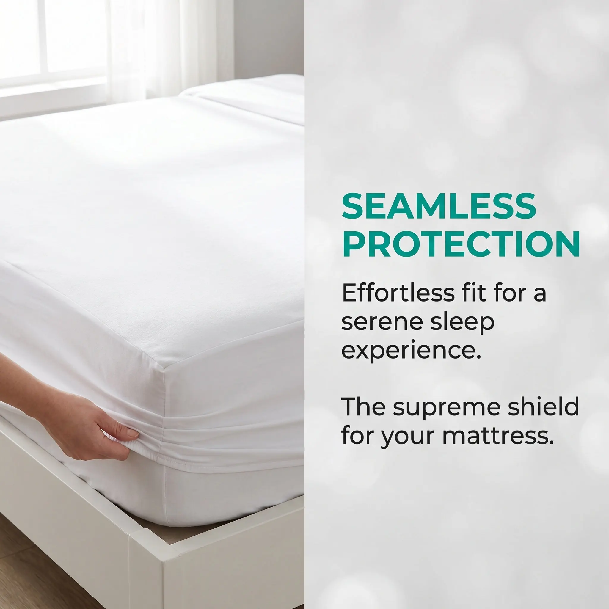 Waterproof Queen Mattress Protector Fitted Cover Breathable Noiseless Polyester Surface Bed Cover 150x200cm Leakproof