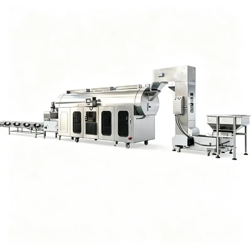 Continuous Belt Peanuts Nut Full Automatic Gas Almonds Cacao Beans Cashew Kernel Roast Roaster Line Machine