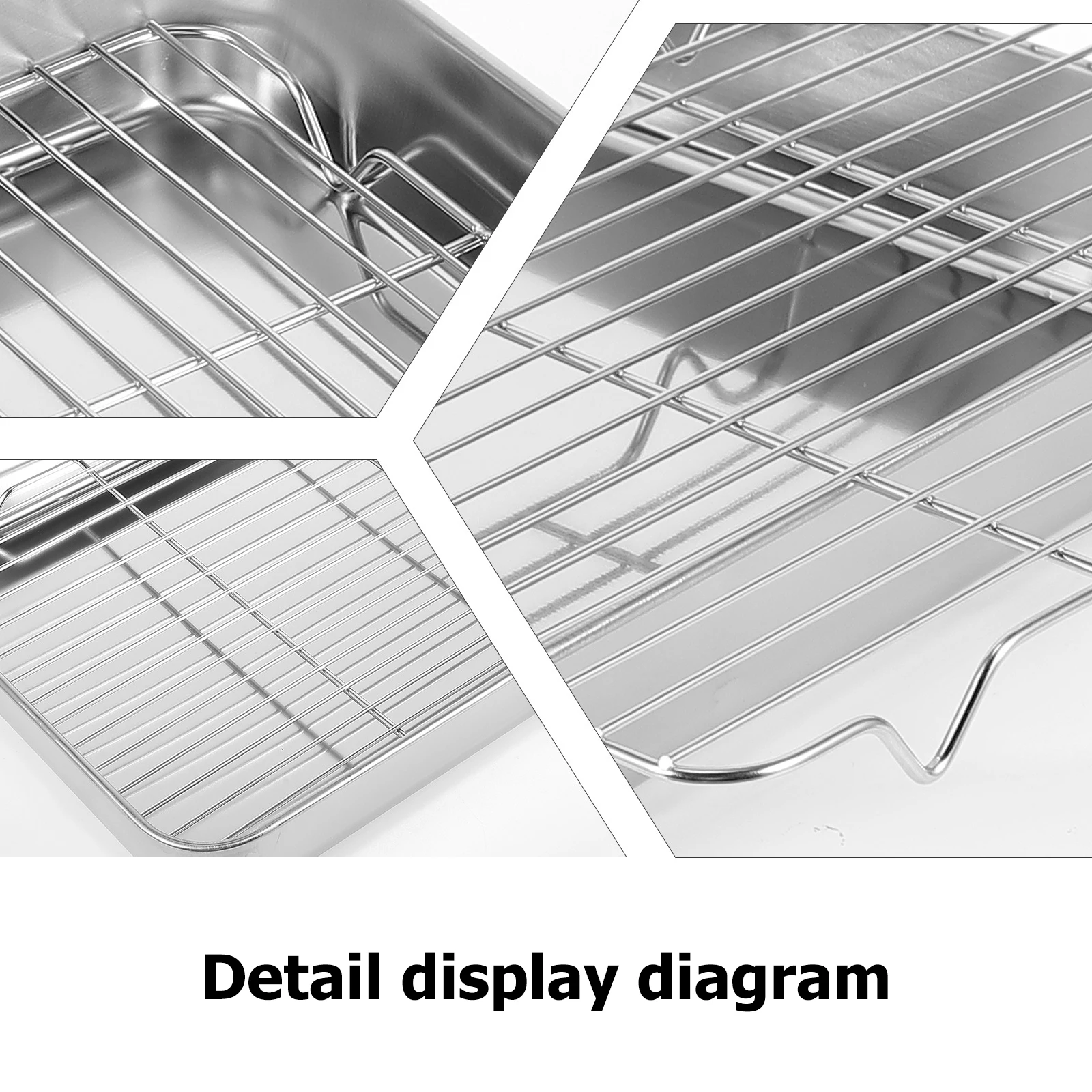 

Stainless Steel Baking Tray Multifunctional Roasting Pan Japanese Style Nonstick BBQ Tray Food Grade Rust Resistant for Cake