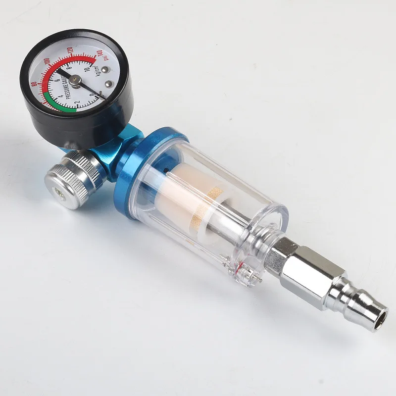 Pneumatic Spray Gun Tail Grid Pressure Regulator Gauge, Oil Water Separator, Water Trap, Air Compressor Parts
