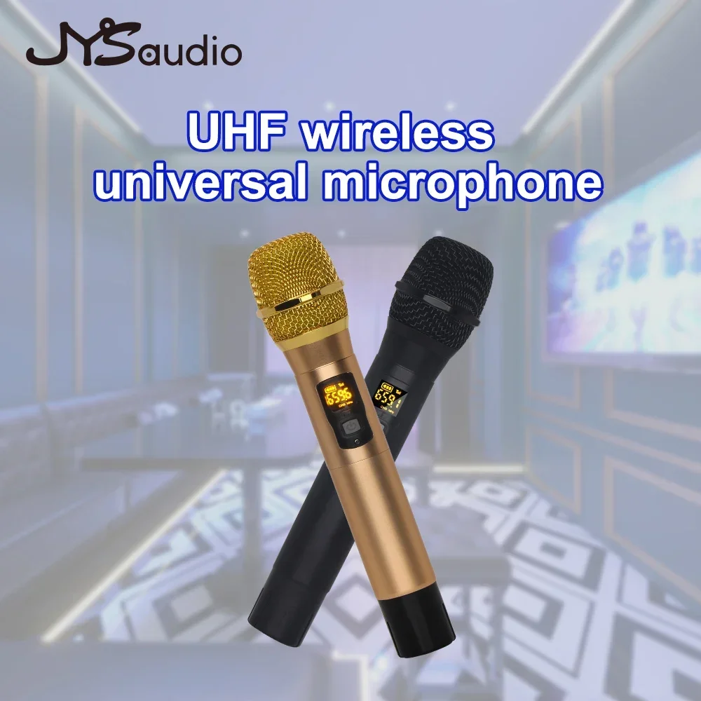 

Беспроводной микрофон, 2 канала, UHF, профессиональный ручной микрофон для вечеринки, караоке, церковного шоу, встречи, расстояние 30 метров, пение, вечеринки
